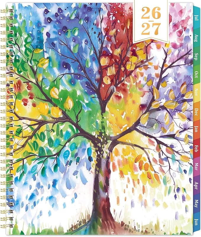 Planner 2026-2027 - Academic Planner 2026-2027 Weekly and Monthly, July 2026 - June 2027, 9" x 11", with Colorful Coated Tabs, Reference Calendar