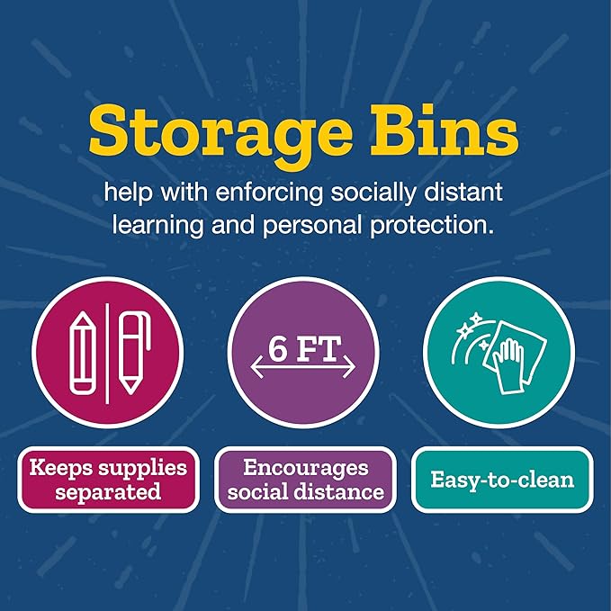 Really Good Stuff 12-Pack Single-Color Picture Book Classroom Library Bins with Dividers
