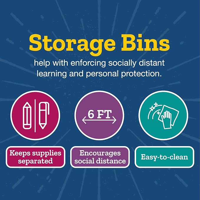 Really Good Stuff 12-Pack Single-Color Picture Book Classroom Library Bins with Dividers