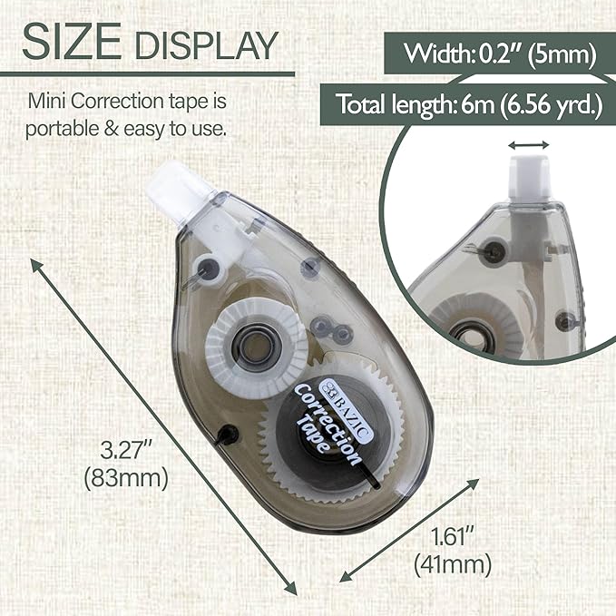 BAZIC 5 mm x 236" Correction Tape (1631-24)
