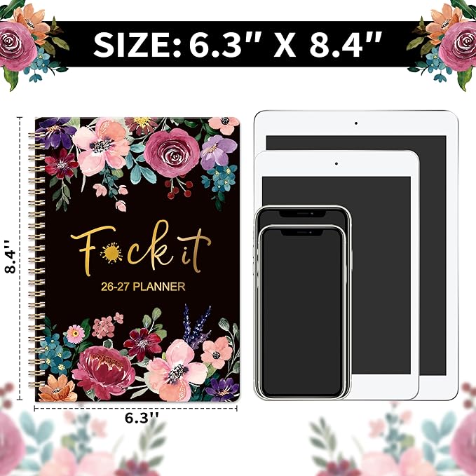 Planner 2026-2027, Fu-ck It Academic Planner 2026-2027 for Women, JULY 2026 - JUNE 2027, 6.5" x 8.5", 12-month Funn-y Weekly and Monthly Planner, 26-27 Calendar Planner with Badas-s Quotations, Colorful Tabs, Gifts for Women
