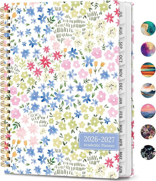 Academic Planner 2026-2027, Weekly and Monthly Calendar Book, July 2026 – June 2027, Hardcover Planner with Tabs, Perfect for Teachers, Students, Women & Men, A4 (8.5" x 11") - Disty