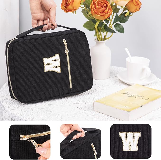 Bible Cover for Women, Initial Personalized Bible Gift - Bible Case for Men - Bible Holder - Bible Bag - Bible Carrier - Bible Carrying Case with Pockets for Bible Study Suppliers, Bible Accessories