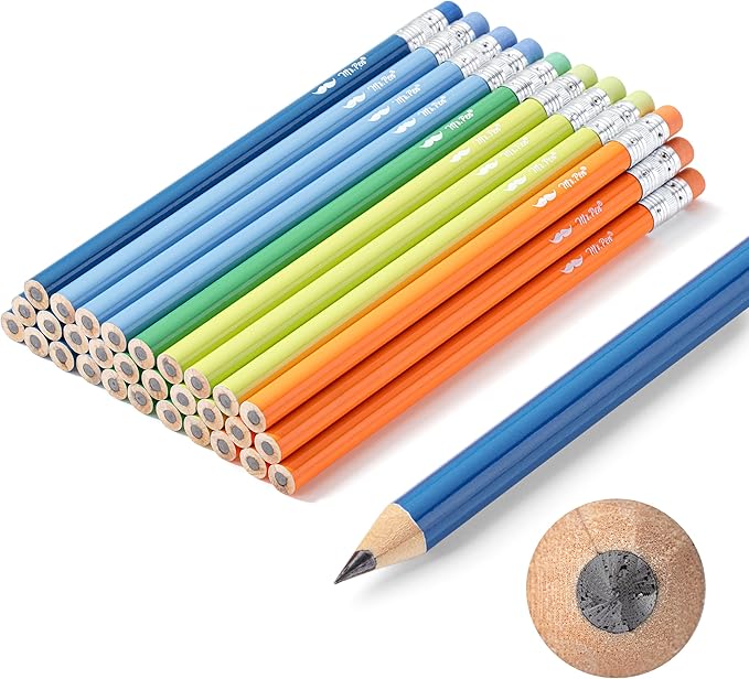 Mr. Pen- Jumbo Pencils, 30 Pack, Colorful Barrels, Smooth Black 2 HB Graphite Cores, Large Preschool Pencils, Smooth Writing Lead for Kindergarten, Kids and School Supplies