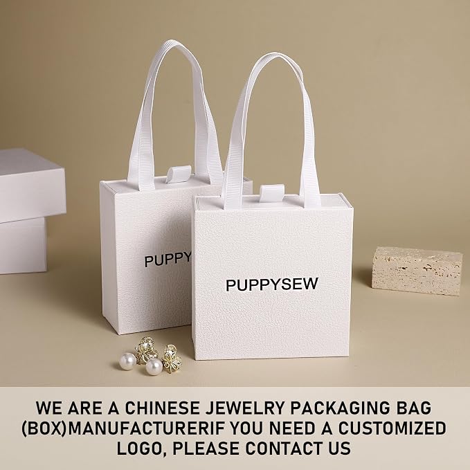 40 pcs paper boxes 9 x 9×3.5 cm white luxury gift storage, jewelry gift storage box for earrings necklaces bracelets rings