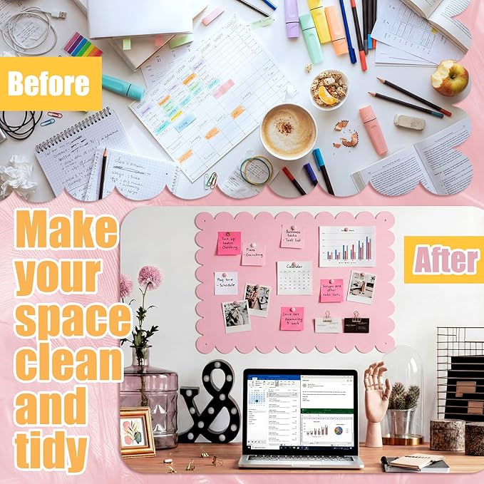 Gueevin 3pack Magnetic Board for Wall 16.1" x 13" Magnet Bulletin Board to Display Magnetic Letters, Numbers, Notes Suitable for Refrigerator, Cubicle, Cabinet, Come with Tapes and Screws(Pink)