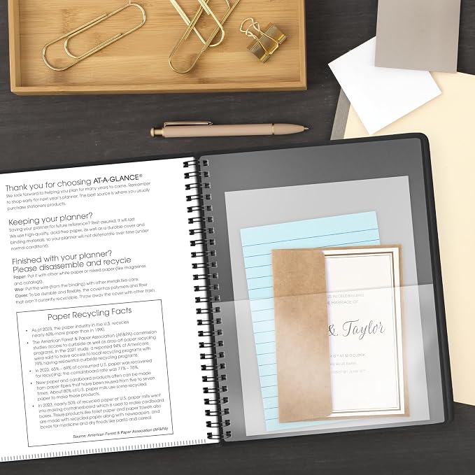 AT-A-GLANCE 2027 Appointment Book Planner, Weekly & Hourly, 13-Month Jan-Jan, 7" x 8.75", Black (708650527)