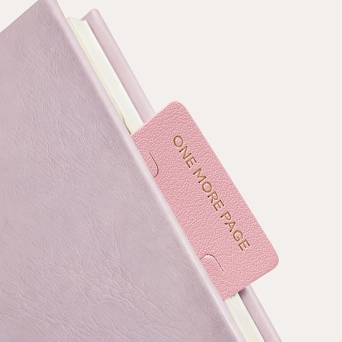 Leather Bookmark for Reading Women, ONE More Page Syndrome Bookmarks, Index Book Marks for Book Lovers, 6 Pcs Light Color Set