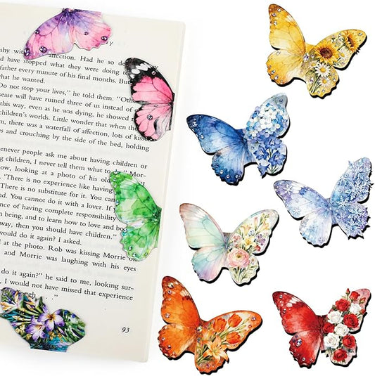 10Pcs Magnetic Bookmark, Cute Butterfly Theme Bookmarks, Animal Book Marks for Reading, Office Reading Accessories, Page Clips for Book Lovers, Reader, Women, Students