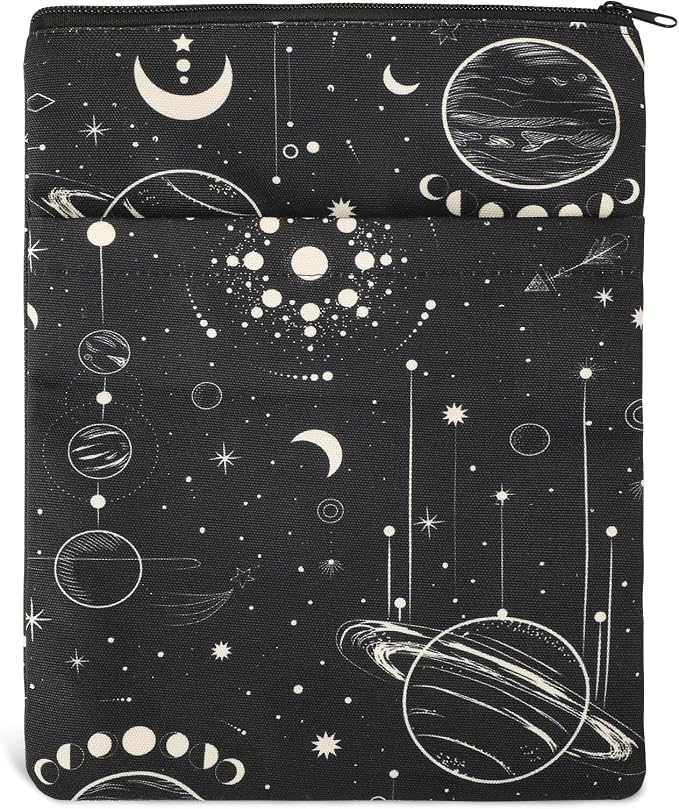 Book Sleeve Book Covers Book Protector Floral Printed with Zipper Washable Fabric for Teen Adult Book Lover Teacher Student(Medium,11 X 8.7 Inch)