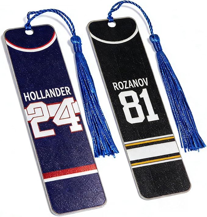 Heated Rivalry Inspired Bookmark, Hockey Jersey Bookmark Double Sided #24#81 Sport Fan Gift with Blue Tassel for Book Lovers (1PC Double-Sided)