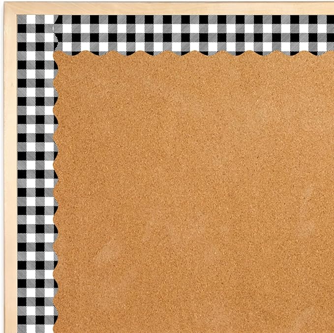 72 Feet Black White Buffalo Plaid Bulletin Board Border Trim for Back to School Christmas Holiday Classroom Offices Decoration