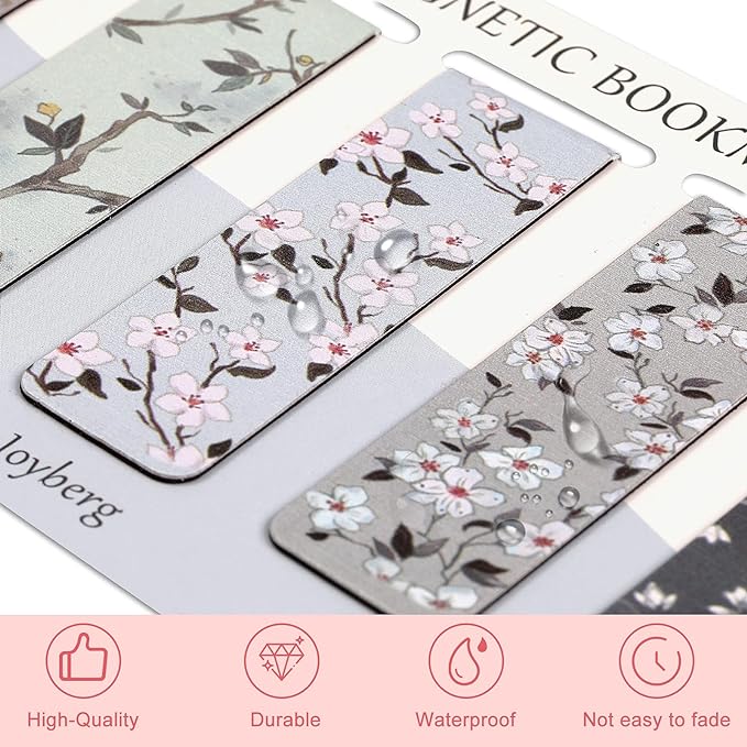 30 Pieces Bookmarks, Magnetic Bookmarks for Women, Page Markers for Students Teachers Reading (Floral Style)