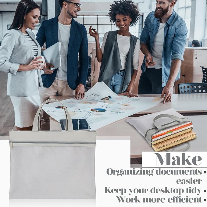 PerKoop 4 Pcs 11x13.7 Inch Mesh Zipper Pouch with Handle, Waterproof Student Book Pouch Bags, Large Classroom File Organizers, A4 Foldable Document Storage Bag for School Office Supplies, 4 Colors