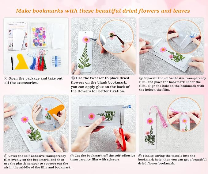 Cardstock Blank Bookmarks Set, 12 Pcs DIY White Craft Bookmarks for Pressed Flowers, Dried Floral Book Mark Making Kit, Book Marks for Dried Floral, Gifts for Book Lovers (Classic Style)