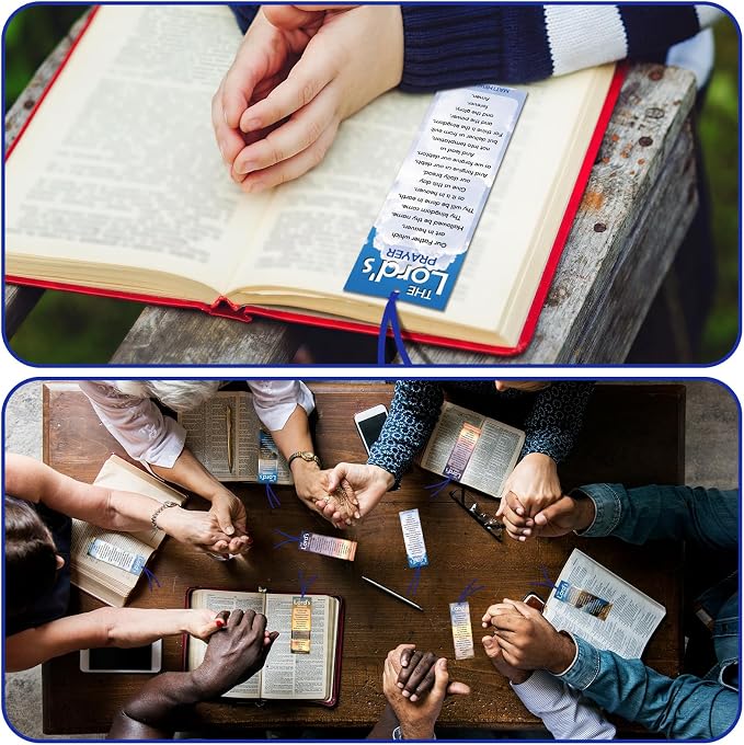 Dispowreath 60 Pcs the Lord's Prayer Religious Christian Bookmarks Church Bookmarks Gift for Teens Men Women Church Home Party Favors