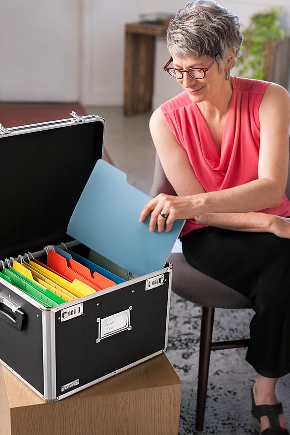 Vaultz Locking File Storage Chest, Two-Handled, Letter/Legal File Storage