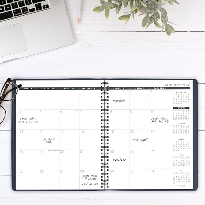AT-A-GLANCE 2026 Planner, Monthly, 15-Month, 9" x 11", Large, Navy (702602026)
