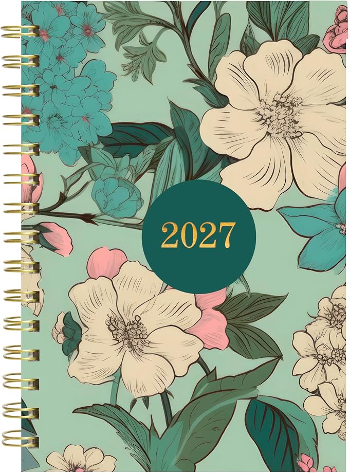 Blueline® 17-Month Weekly/Monthly Planner, August 2026 to December 2027, Four-Color Interior, Hard Cover, 8" x 5", Verdant Design (C448017.01)