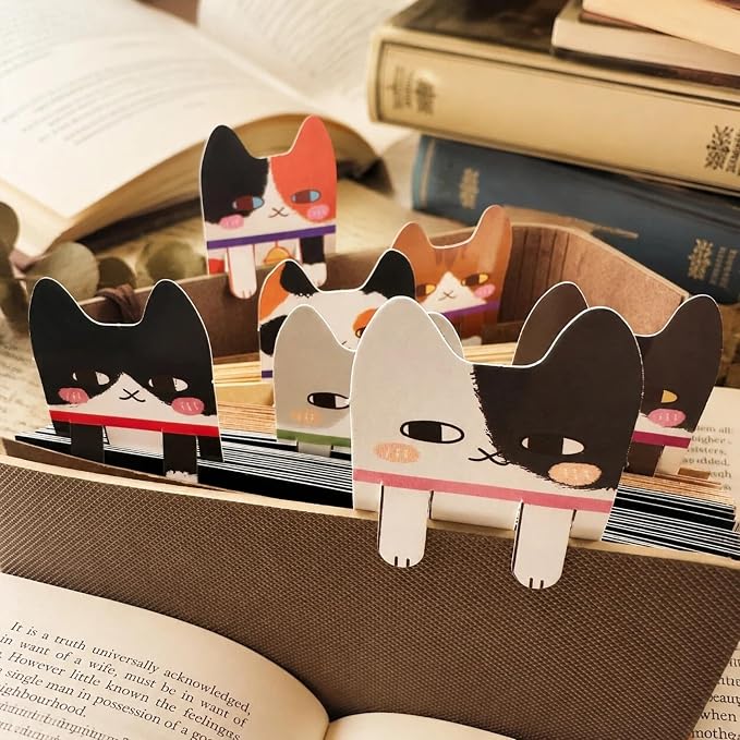 Cute Bookmarks Bulk Gifts - 90 Pcs Cats Paper Bookmark for Women Girls Students Book Lovers Animals Page Marks School Office Classroom Reading Accessories Bookish Gift for Birthday Graduation