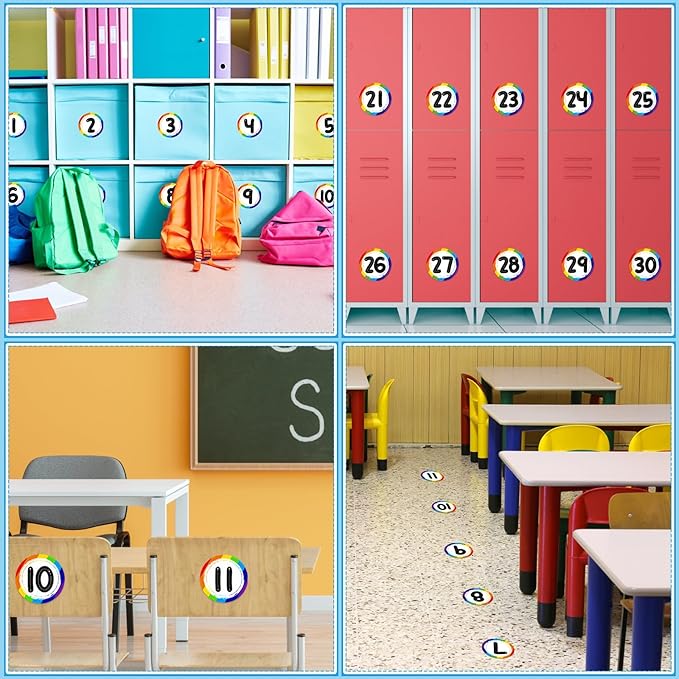 WhatSign Classroom Stickers, 36PCS Number Spot Markers - Floor Decals for Classroom Organization, Back to School Teacher Supplies