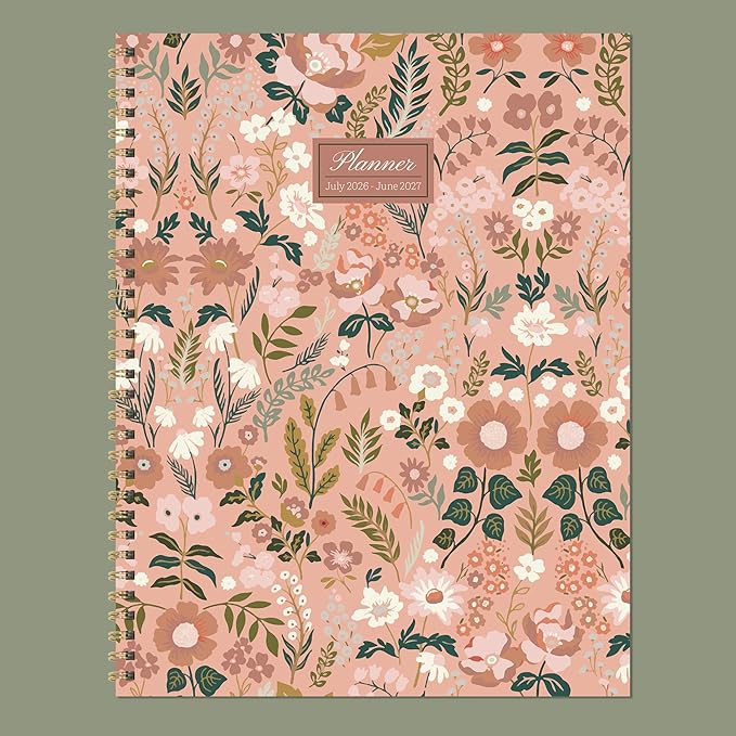 TF Publishing July 2026 - June 2027 Blooming Pink Large Weekly Monthly Planner