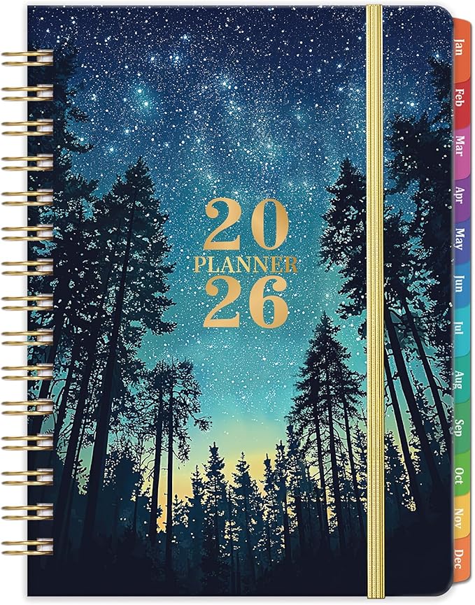 Planner 2026-2027 - Planner 2026 Weekly and Monthly from January - December, Calendar Planners with Colorful Tabs, Inner Pocket, 6.4" x 8.5"