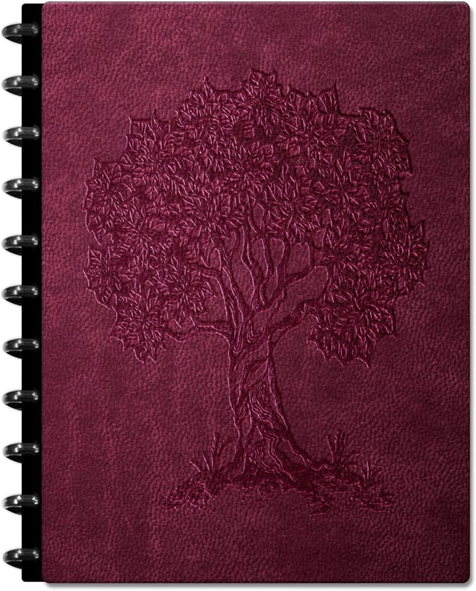 Tools4Wisdom Customizable Planner - 8.5x11 Inch Hardcover - Discbound Daily Weekly Monthly Disc Planner - Undated - 1DSC - Cherry Tree