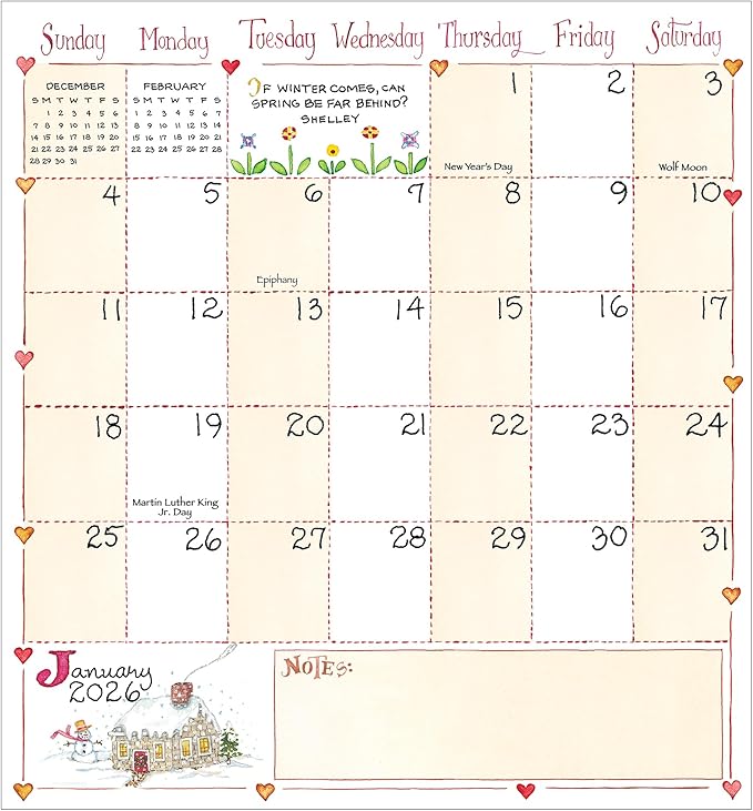 TF Publishing 2026-2027 Susan Branch Small Monthly Pocket Planner with 2 Page Large Calendar Grid and Lined Notes Section - 2 Year Pocket Calendar 2026-2027 Perfect for Purse - 3.5in x 6.5in
