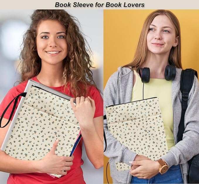 Book Sleeve, Book Covers for Paperbacks with Zipper, Book Lover Gifts