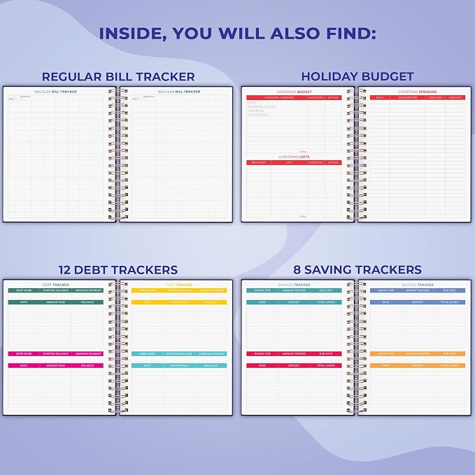Clever Fox Budget Planner & Monthly Bill Organizer With Pockets. Expense Tracker, Budgeting Journal & Financial Book. Large, 8x9.5" (Dark Blue)