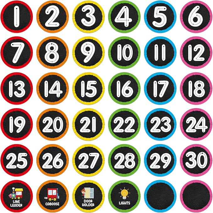 WhatSign Line up Spots for Classroom Floor - 36Pcs Floor Numbers for Classroom Lining up Number Stickers for Back to School Kindergarten Preschool Elementary Supplies