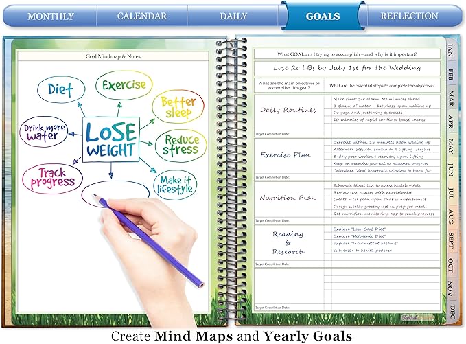 Tools4Wisdom Planner 2026-2027 - Dated April 2026-2027 June - Weekly Monthly Daily Academic Year Calendar with Stickers, Tabs, Pocket & Thick Paper - Spiral Bound 8.5x11 Hardcover - A6J7 - Stay-Focused-Floral