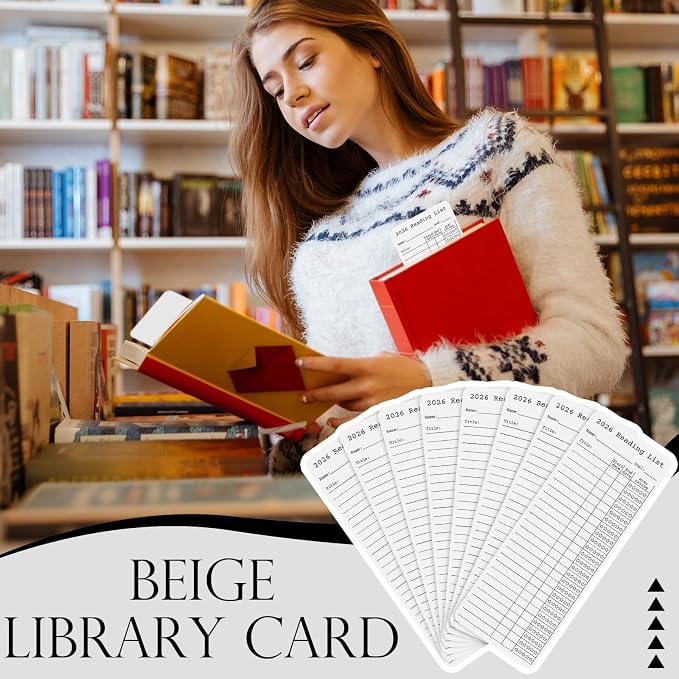 60 Pcs 2026 Reading Log Bookmark 3 x 7.9 Inch Reading List Bookmark Book Lovers Gifts White Color Library Book Tracker Notecards for Teachers Students School Library Accessories