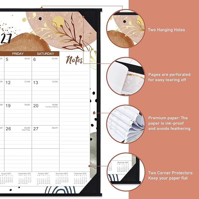 2026-2027 Desk Calendar - Large Desk Calendar 22'' x 17'', Jul 2026 - Dec 2027, 18 Months Calendar 2026-2027, Desk Pad, Large Ruled Blocks, Notes Section, Great Desk/Wall Calendar Organizer