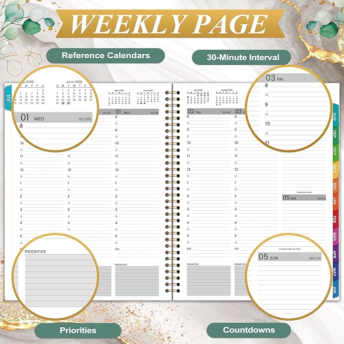 Appointment Book 2026-2027 - Daily Planner 2026-2027, 8.5'' x 11'', Weekly Appointment Planner, July 2026 - June 2027, Daily Planners with 30-Minute Interval