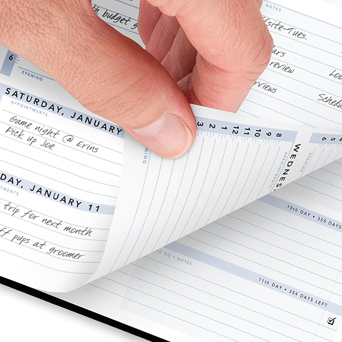 AT-A-GLANCE 2026 Appointment Book Planner, Weekly, 8" x 11", Large, The Action Planner, Black (70EP010526)