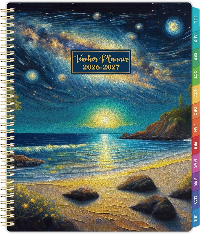 Teacher Planner 2026-2027 - Teacher Lesson Planner 2026-2027, 9" x 11", Jul.2026 - Jun.2027, Weekly & Monthly Lesson Plan Book for Teachers with Back pocket, Colorful Tabs