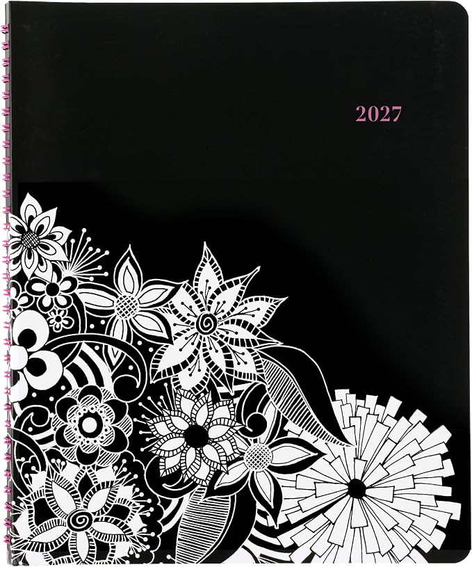 Mead Cambridge 2027 Appointment Book Planner, Weekly & Monthly, 8.5" x 11", Hourly, FloraDoodle (589-905-27)