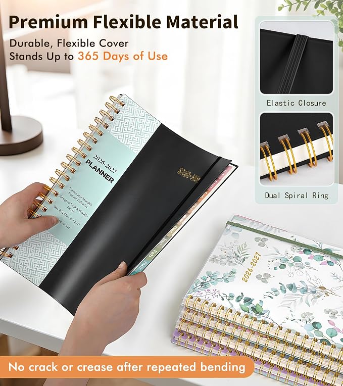 Academic Planner 2026-2027, Weekly and Monthly Calendar Planner from July 2026 - June 2027, 8.5" x 11" A4 Large Daily Agenda Book with Tabs, Flexible Cover, College School Organizer for Student Teacher, Purple