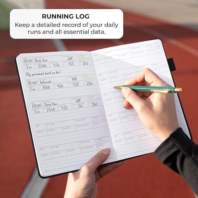 Clever Fox Running Log Book – Complete Run Training Tracker Journal – Runners Planner, Track Gifts & Stuff For Runners, Women & Men (Black)