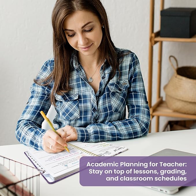 Planner 2026–2027, Academic Year Monthly & Weekly Calendar Book, Jul 2026–Jun 2027, Hardcover Organizer with Tabs, Student & Teacher Planner, 6.3" x 8.5", Purple Iris