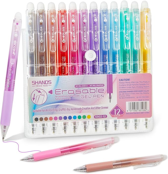 Retractable Erasable Gel Pens Clicker,Fine Point 0.7mm Smooth Writing Pens,Cute Pens For Writing Journaling Taking Notes School Office Home. (12 Colors)