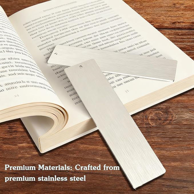 12 Pcs Metal Blank Bookmark Craft Tag 5.12 Inch Metal Craft Bookmark Sublimation Bookmark with Tassel for Reading Office Supplies and Present Tags