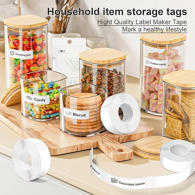 PARLAIM 14 X 40mm (0.55"x1.57") Tear-Resistant Thermal Label, 4 Rolls 640pcs OEM Label Tape Replacement Compatible with D30 Label Maker Perfect for Home/Office/School, White