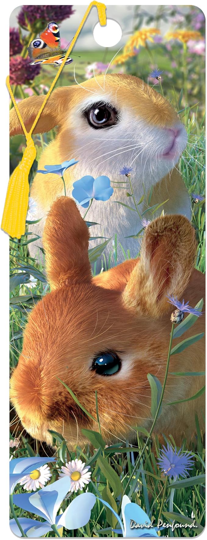 3D LiveLife Bookmark - Bunnies from Deluxebase. Cute Lenticular Rabbit Page Marker. Animal Themed Accessories for Book Lovers. Small Gifts for Men, Women, Writers and Teachers.