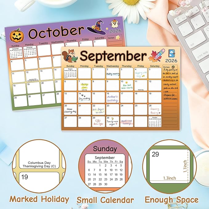 2026 Magnetic Fridge Calendar, Cute Kids Calendars to Dec 2026 Refrigerator Magnet, Monthly Kitchen Magnetic Calendars for Refrigerator, Gifts for Easter Checkered Daily Planning (11.7"x8.3")