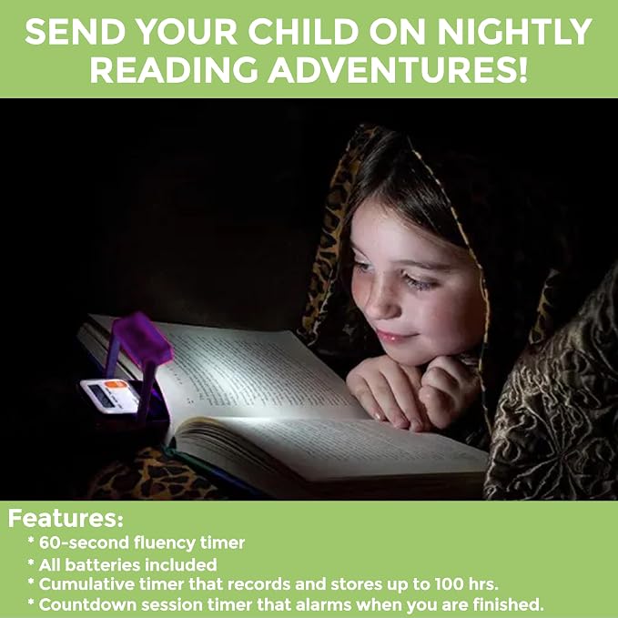 Mark-My-Time Digital Bookmark and LED Book Light - Timer and Bookmark for Kids with LED Book Light, Cool Bookmarks and Reading Incentives, Christmas Gift & Stocking Stuffer - Unicorn