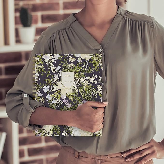 Mead Cambridge 2027 Planner, Weekly & Monthly, 8.5" x 11", Leah Bisch, Peony Garden (LB57-905-27)