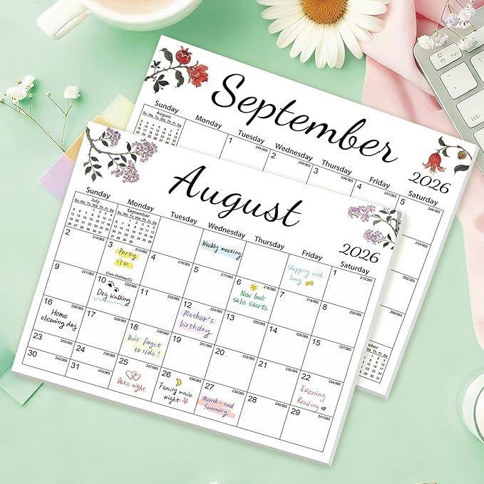 Magnetic 2026 Calendar for Refrigerator, Fridge Magnet Calendar from Dec 2025 to Dec 2026, Aesthetic Family Kitchen Large Paper Calendars with Floral Design, Tear-off Pad for Planners & Organizers (12.6"x11")